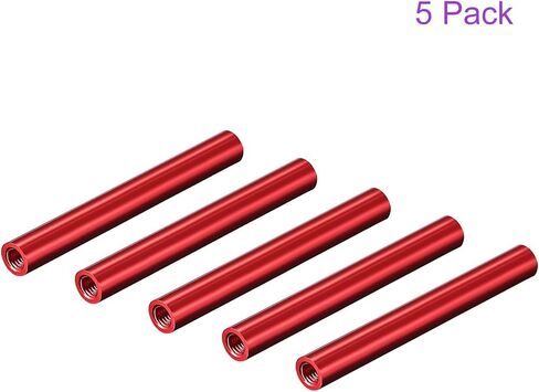 DMiotech 5 حزمة M3x90mm الألومنيوم فاصل العمود الألومنيوم مواجهات الفواصل المستديرة نموذج تباعد المسمار آخر ل RC، الأحمر in Saudi Arabia