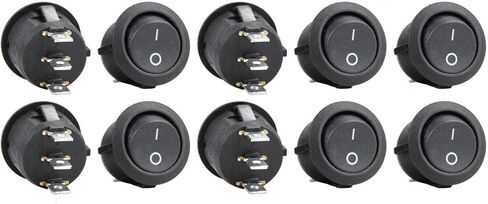 10 قطع مستديرة المفاجئة في 3P SPDT تشغيل/إيقاف الروك مفتاح الطاقة التيار المتناوب 125 فولت/10A 250 فولت/6A in Kuwait