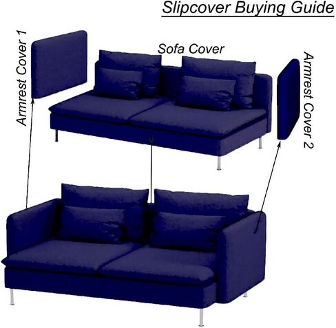 Durable Velvet Fabric Sofa Cover Compatible with IKEA SODERHAMN Couch Slipcover. Sofa Not Included! (Velvet Light Green, Sofa Section) in Saudi Arabia
