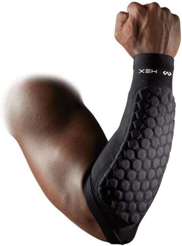 McDavid HEX Compression Shooter Arm Sleeve w/ Protective Elbow Pad for Basketball, Football, All Contact Sports, Single in Saudi Arabia