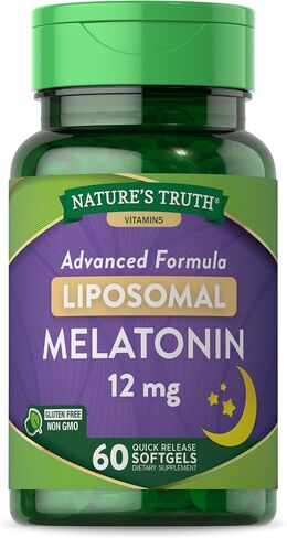 Nature's Truth Melatonin 12mg | 60 Quick Release Softgels | NON-GMO & Gluten Free Supplement | Advanced Liposomal Formula in Saudi Arabia