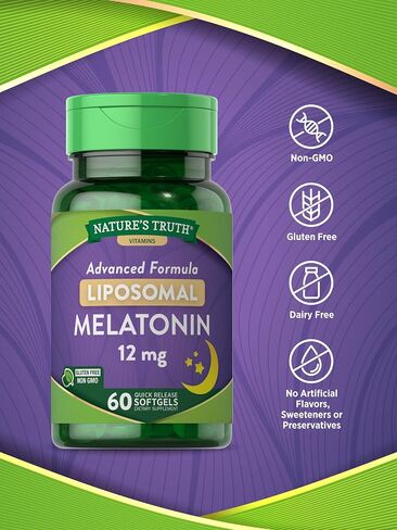 Nature's Truth Melatonin 12mg | 60 Quick Release Softgels | NON-GMO & Gluten Free Supplement | Advanced Liposomal Formula in Saudi Arabia