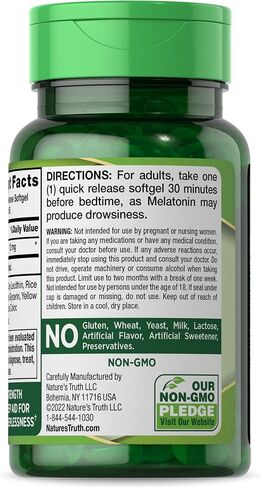 Nature's Truth Melatonin 12mg | 60 Quick Release Softgels | NON-GMO & Gluten Free Supplement | Advanced Liposomal Formula in Saudi Arabia