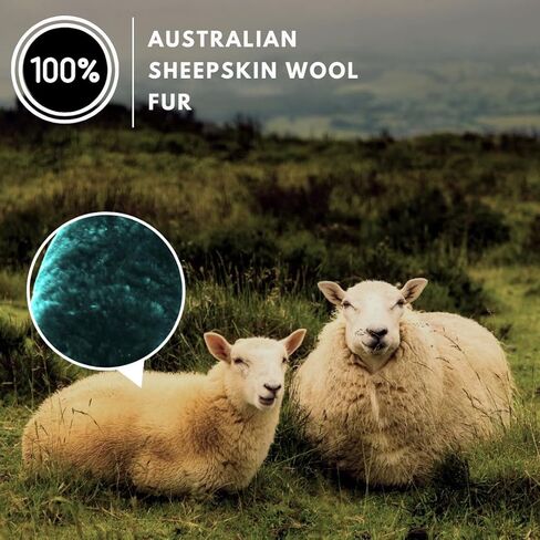 Andalus Brands Australian Sheepskin Steering Wheel Cover, Anti-Slip Universal 15 Inch Fuzzy Steering Wheel Cover Offers a Plush Velvet-Like Touch, Eco-Friendly Fluffy Steering Wheel Cover (Black) in Kuwait