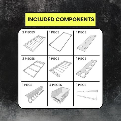 Eolo منظم أدوات الطاقة مثبت على الحائط مع حامل صندوق Pegboard - حامل مثقاب مثبت على الحائط - حامل أدوات مثبت على الحائط - حامل مثقاب مثبت على الحائط مع صناديق تخزين - منظم مثقاب مثبت على الحائط مع صناديق Pegboard in Saudi Arabia