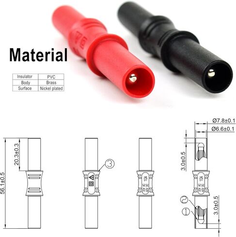 P13 Compliant Test Lead Coupler, Test Lead Extender (ZB-P13（Male）1 Set) in Saudi Arabia