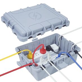 Large Outdoor Electrical Box Waterproof, Extension Cord Cover Weatherproof Outdoor Outlet Covers, IP54 Protect Power Strip, Timer Outlet, Plug, Socket, Holiday Light Decoration, Camping Gear, Black
