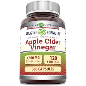 Amazing Formulas Apple Cider Vinegar 1500 mg Per Serving Supplement | Capsules | Non-GMO | Gluten Free | Made in USA (360 Count)