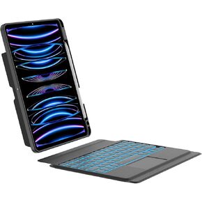 لوحة مفاتيح SENGBIRCH Magic Keyboard لجهاز iPad Pro 11-4، الجيل الثالث، الثاني والأول، إضاءة خلفية رفيعة للغاية دوارة 360 درجة، لوحة التتبع، iPad Air 5th، الجيل الرابع حافظة لوحة مفاتيح على الطراز السحري - حامل عائم، 1.54 رطل، أسود