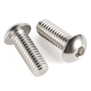 M3-0.5 x 6mm Button Head Socket Cap Screws, Allen Socket Drive, Stainless Steel 18-8, Bright Finish, Quantity 100