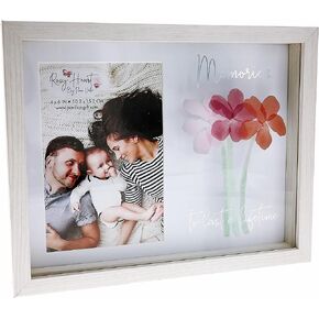 Pavilion - Sisters - MDF & Glass Shadow Box Frame, Holds 4 x 6-Inches Photo, Watercolor Floral & Butterfly Design, Sister Frames for Pictures, 1 Count - 9.5 x 7.5-Inches