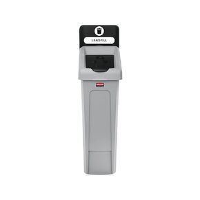 Rubbermaid Commercial Products Slim Jim Recycling Station 1-Stream Bottles/Cans Bin/Can/Kit/Station, 23 GAL, for Classrooms/Offices/Back of House/Higher Education/Commercial Facilities (2185052)