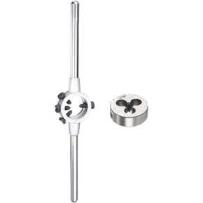 uxcell 10-32 UNF Round Dies Machine Thread Threading Dies 0.8" OD, Die Stock Handle Wrench 20mm Dia M4.5-M6 Metric Round Die Holder