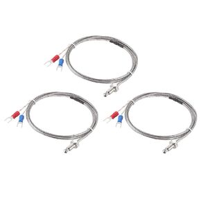 uxcell K-Type Thermocouple Temperature Sensors M6 Thread Probe with 1M/3.3Ft Wire 3pcs
