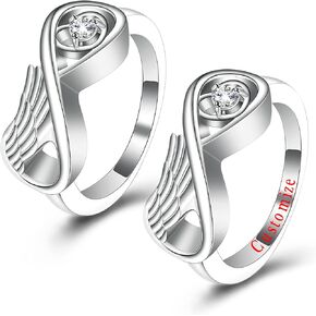 Cremation Urn Ring, Infinity Heart Promise Rings for Her/He Stainless Steel Cremation Jewelry Friendship Ring for Ashes