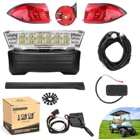 10L0L Deluxe Golf Cart Light Kit for Club Car Precedent 2004-2019, with Headlight Taillight Turn Signals Switch Horn Brake Pad Hazard Light Function