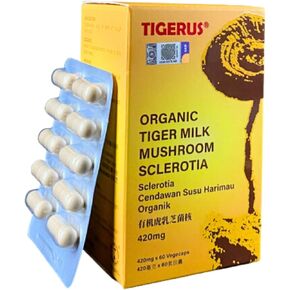 Tiger Milk Mushroom (LiGNO TM02® Lignosus rhinocerus Sclerotia) Malaysia, Lung Respiratory Immune Support 420mg x 60 vegecap
