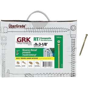 GRK 9 x 3-1/8" 15105 RT Composite Exterior Trim Screws 1900 Count, Gold