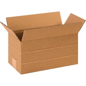 Partners Brand PMD1266 Multi-Depth Corrugated Boxes, 12"L x 6"W x 6"H, Kraft (Pack of 25)
