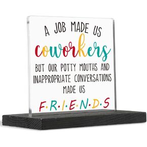 Cute Desk Decor Gift for Coworker, Funny Profanity Gift for Work Colleague, Employee, Joke Birthday Office Gift for Coworker,Transparent Acrylic Desk Decoration, WYZ1