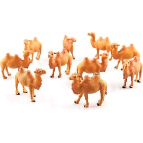 10 Pcs Camel Figurines Hand Painted Camel Figurine Miniature Animal Statue Wildlife Bactrian camel Camel Animal Model Table Desktop Animal Figurine Cake Toppers Statue Collection Home Decor