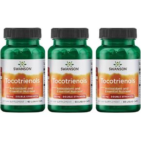 Swanson Double Strength Tocotrienols - Antioxidant - (60 Liquid Capsules, 100mg Each)