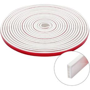 Door Weather Stripping Sound Insulation Strip Self Adhesive Door and Window Seals, Privacy, Anti Theft and Anti Cold Air Leakage (I9x4mmx6Mx1, White)