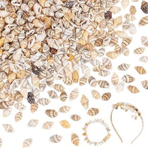 PH PandaHall 540pcs Natural Spiral Sea Shell Beads, 10~15mm Ocean Beach Seashells Drilled Mini Shells Small Shells for Craft DIY Jewelry Making Wedding Home Party Decor Fish Tank Vase Filler, 180g