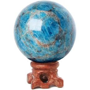 KINO 60mm Dream Amethyst Crystal Quartz Sphere with Wood Stand Natural Crystal Stone Healing Mineral Ball Divination Sphere