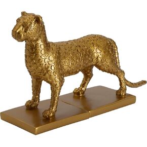 Mikasa Decorative Gold Resin Leopard Book Ends, Set of 2, 11.61x3.54x7.09 Inch, Gold