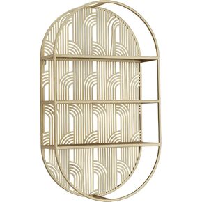 CosmoLiving by Cosmopolitan Metal Geometric Wall Shelf Oval 3 Level with Arch Pattern, 16" x 6" x 28", Gold in Kuwait