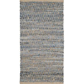 SAFAVIEH Cape Cod Collection Area Rug - 5' x 8', Natural & Blue, Handmade Flat Weave Coastal Braided Jute, Ideal for High Traffic Areas in Living Room, Bedroom (CAP351A) in Saudi Arabia