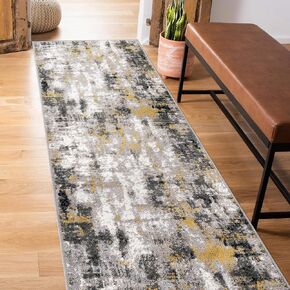 Rugshop Tralee Modern Abstract Stain Resistant Area Rug 5' x 7' Yellow