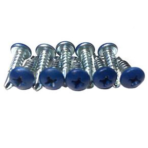 Brand Colored Self-Tapping Lacrosse Head Screws - 10 Pack in Blue Color