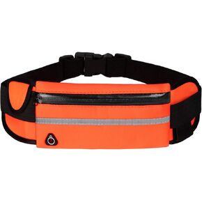 Running Belt Waist Packs,Workout Fanny Pack,Ultra Light Bounce Free Waist Pouch Fitness Workout Belt Sport Waist Pack for Women Men,Adjustable Waistband Bag for All Kinds of Phone (Orange)