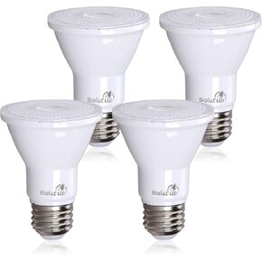Bioluz LED PAR20 LED Bulbs 3000K 90 CRI 5.5W = 75W Replacement Soft White Dimmable Spot Light Bulb E26 Base 40 Degree Beam Angle UL Listed & Title 20 4-Pack
