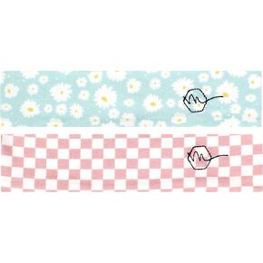 Maven Thread Women's 2" Wide Non Slip Sweat-Wicking Headband for Exercise and Yoga, 2-Pack (Flower Child)