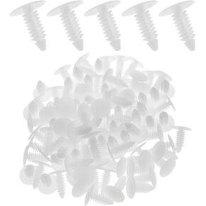 100 قطعة من البلاستيك الأبيض الطبيعي الاحتفاظ بمشبك 7.6 مللي متر مشبك نايلون برشام مستدير مسمار شجرة موضوع كليب بارب مسمار التجنيب in Kuwait