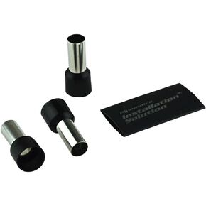 Pipeman's 25 Piece 1/0 Gauge Wire Ferrules Terminal with Heat Shrink is-TFK-0, Black (IS-TFK-8) in Saudi Arabia