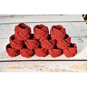 GURU JEE™ Handmade Jute Napkin Rings Green Set of 4 Everyday Use Dining Party Tabletop Décor Gifts Napkin Holder 1.5 Inch in Size Artisan Crafted in India