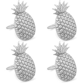 Supreme Housewares Zinc Alloy Napkin Rings Set of 4 for Dining Table Setting, Party and Wedding Decorations (Tennis)
