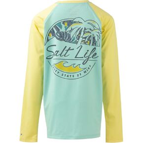 Salt Life Girls' Shady Palms Youth Long Sleeve Performance Shirt