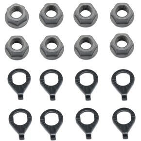 Bicycle hub bicycle nut flange axle nut Bicycle axle nut Wheel washer Front and rear bicycle washers Bike parts 3/8 "black -16pcs