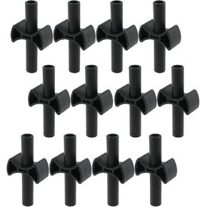 12PCS 66x33x8mm Trampoline Plastic Safety Enclosure Replacement Part Black Cross Trampoline Enclosure Gap Spacer Suitable for Trampoline Enclosure Post Connection