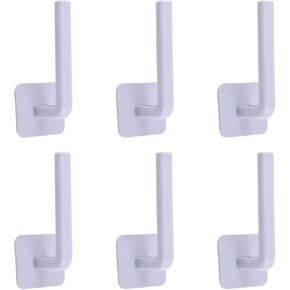 Curtain Holders Hooks, 6Pcs Decorative Wall Mounted Drapery Tiebacks, Self Adhesive Drapery Curtain Tiebacks, L Shaped Curtain Hooks for Home Curtain Decor,Grey