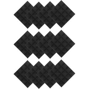 Milisten Sound Proof Foam 12pcs 10x10 Inch Self-Adhesive Acoustic Wall Sound Absorbing Padding Pyramid Wedges Tiles for Recording Studio Office