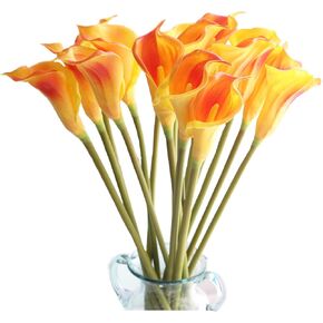 cn-Knight 10pcs Calla Lilies Artificial Flower,26'' Long Stem Artificial Calla Lily Flowers,Realistic Arum Lilies for Wedding Bridal Bouquet Home Decor Centerpiece,White
