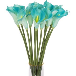 cn-Knight 10pcs Calla Lilies Artificial Flower,26'' Long Stem Artificial Calla Lily Flowers,Realistic Arum Lilies for Wedding Bridal Bouquet Home Decor Centerpiece,White in Kuwait