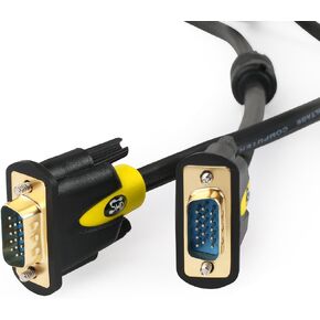 SHD VGA Cable 10Feet, VGA to VGA Monitor Cable HD15 SVGA for PC Laptop TV Projector Black and Red Color in Kuwait