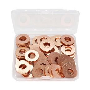 binifiMux 30-Pack M10 x 20 x 3mm Metric Flat Copper Sealing Washers